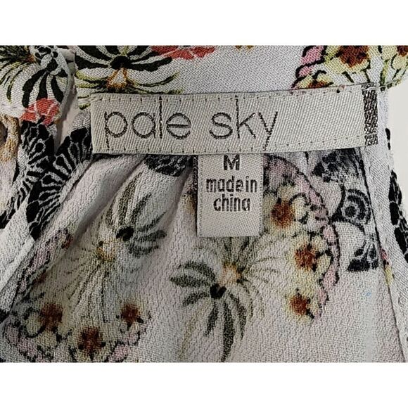 Pale Sky Sleeveless High Neck Multicolor Floral Top/Blouse Size Medium - Picture 5 of 6